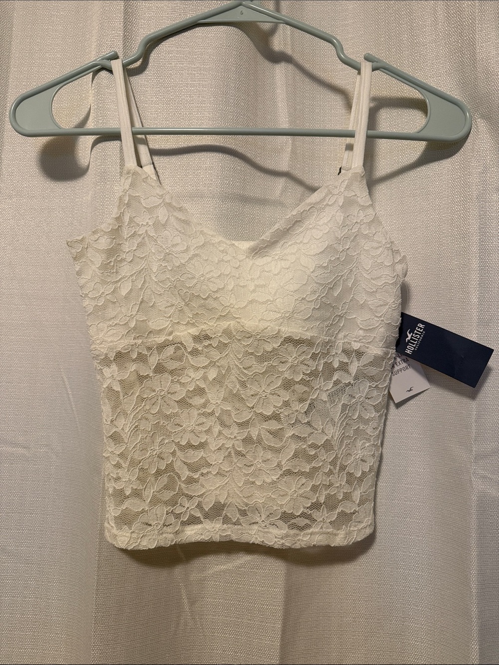 Hollister White Floral Lace Cami